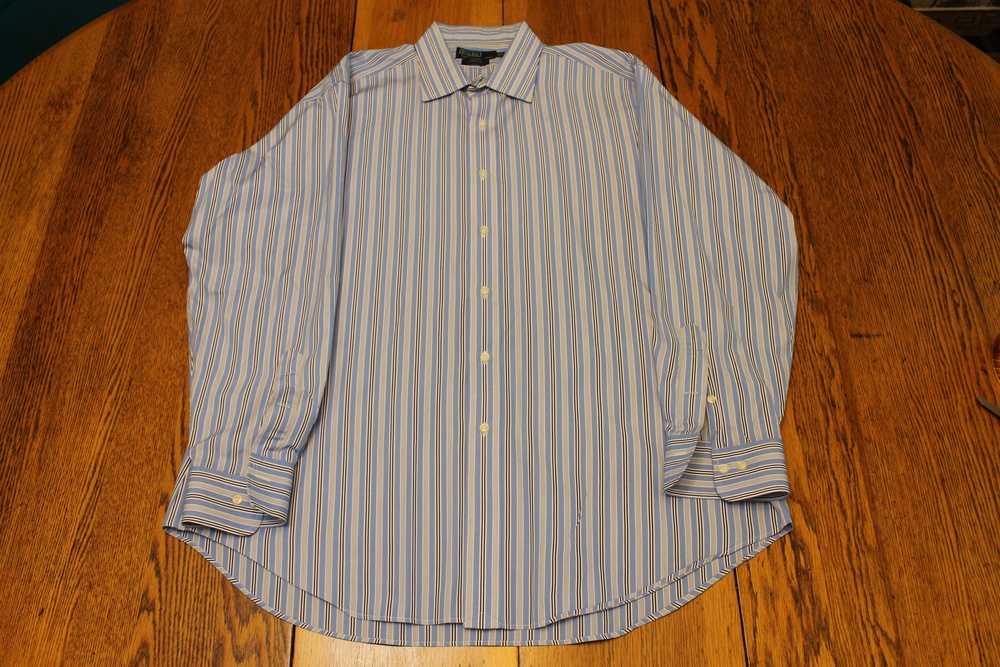 Polo Ralph Lauren Shirt Mens 17.5 32 33 Striped Durham Classic Fit Dress Shirt
